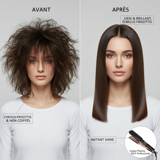 500F Hair Straightener High Temperature Flat Irons Wide Plate Plasma Ions for Keratin Treatment Frizzy Hair Recovers Damaged