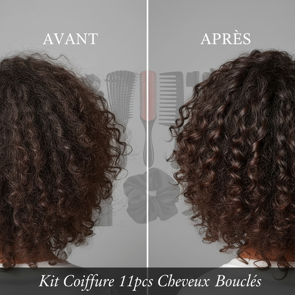 11pcs Hair Care Kit for Wet Dry Curly Hair - Curl Enhancing Unscented Styling Tools Set with Mist Bottle, Hair Brush, Wide Tooth