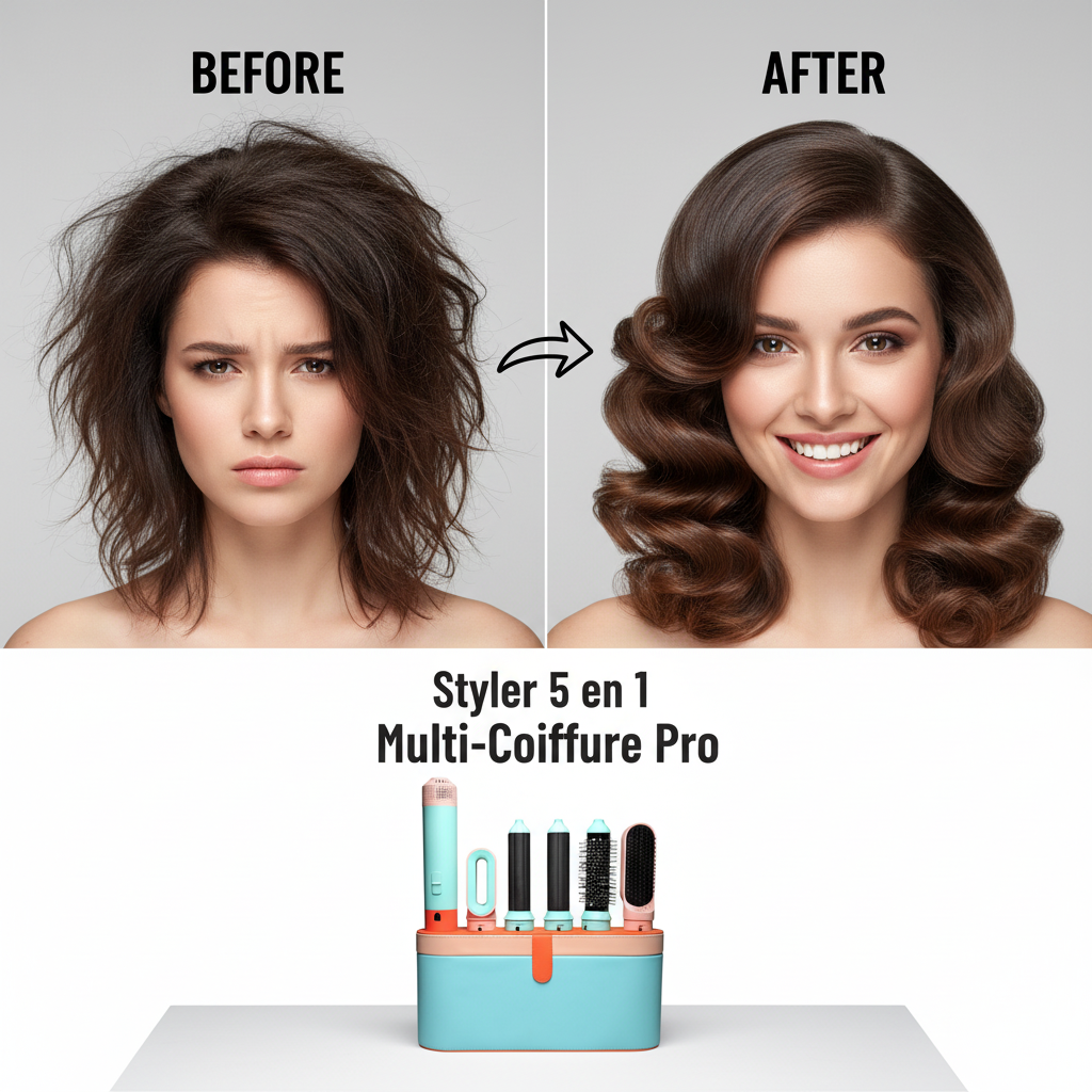 5 en 1 Multi Styler nouveau Design sèche-cheveux pour cheveux 5 en 1 styler avec baril de friser brosse à Air chaud outil de coiffure MultiStyler