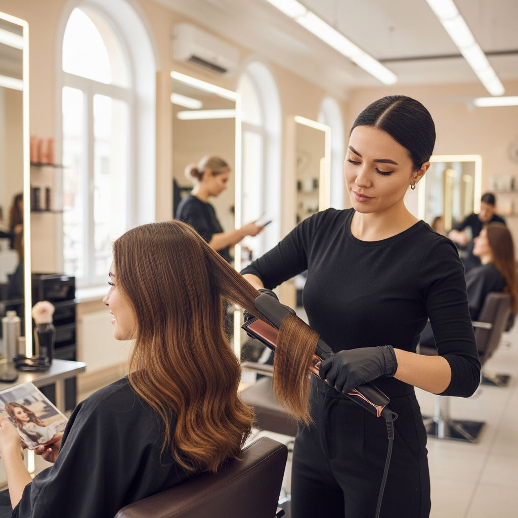 500F Hair Straightener High Temperature Flat Irons Wide Plate Plasma Ions for Keratin Treatment Frizzy Hair Recovers Damaged