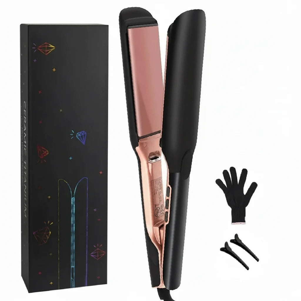 500F Hair Straightener High Temperature Flat Irons Wide Plate Plasma Ions for Keratin Treatment Frizzy Hair Recovers Damaged